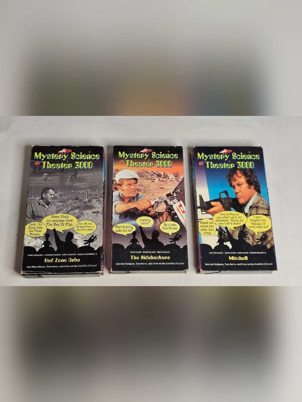 Mystery Science Theater 3000 VHS Lot 3 Red Zone Cuba, The Sidehackers, Mitchell
